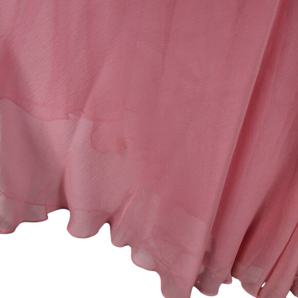 Vintage Lillie Rubin Sequin Silk Cocktail Dress Size 8 Pink Drop Waist Fit Flare - Picture 12 of 16